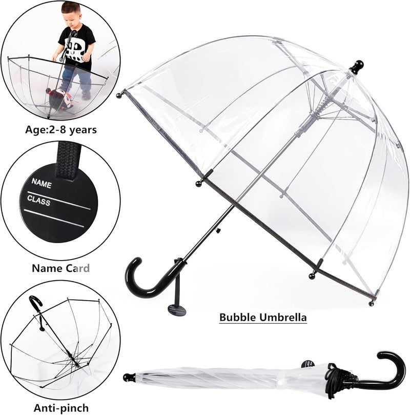 RONIARE Kids Clear Bubble Umbrellas for Rain Dome Windproof Umbrella for Kid Girls and Boys - Image 4